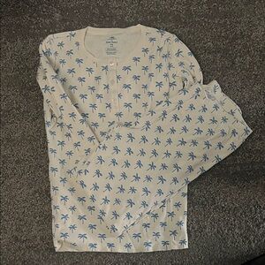 Faherty X Roller Rabbit Pajama Set with Palm Tree print